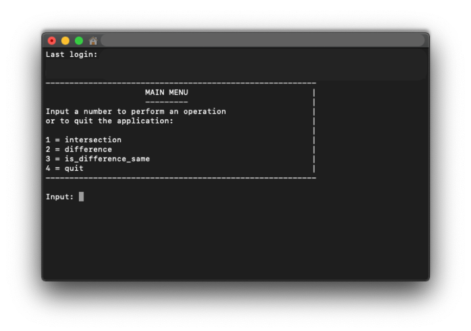 data set operations