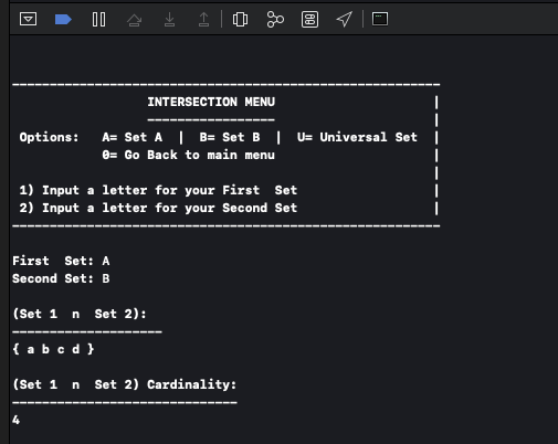 data set operations